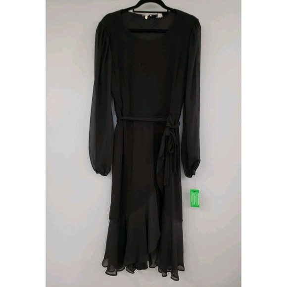 NEW SIZE 16 - TOMMY HILFIGER Ruffle Asymmetrical Dress Black Whimsical Gothic NEW SIZE 16 - TOMMY HILFIGER Ruffle Asymmetrical Dress Black Whimsical Gothic